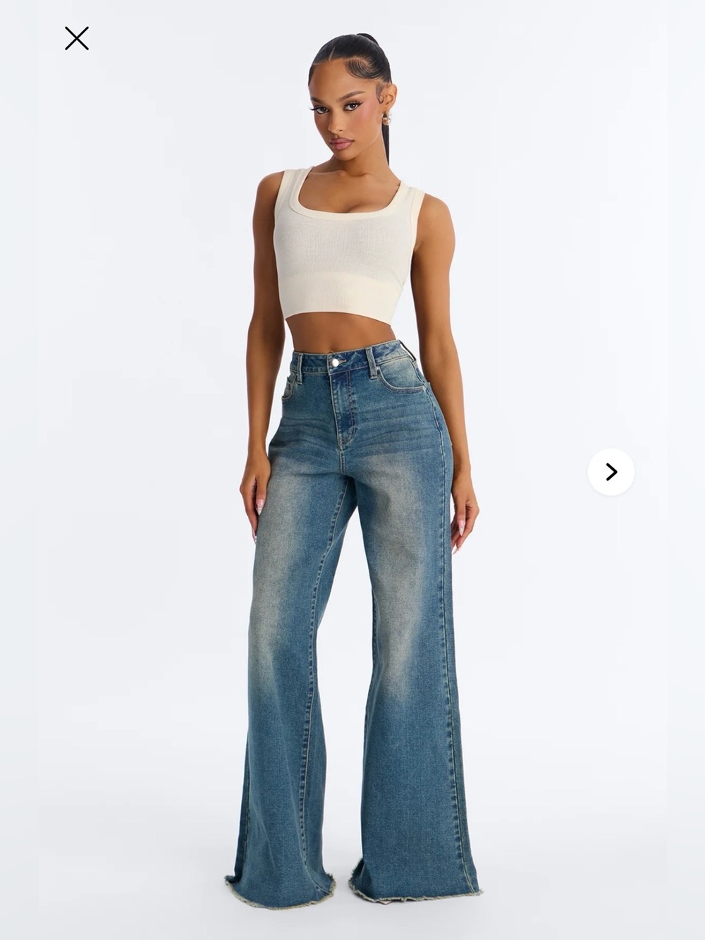 Fashion Nova City Girl Stretch Wide Leg Jeans